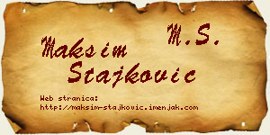 Maksim Stajković vizit kartica